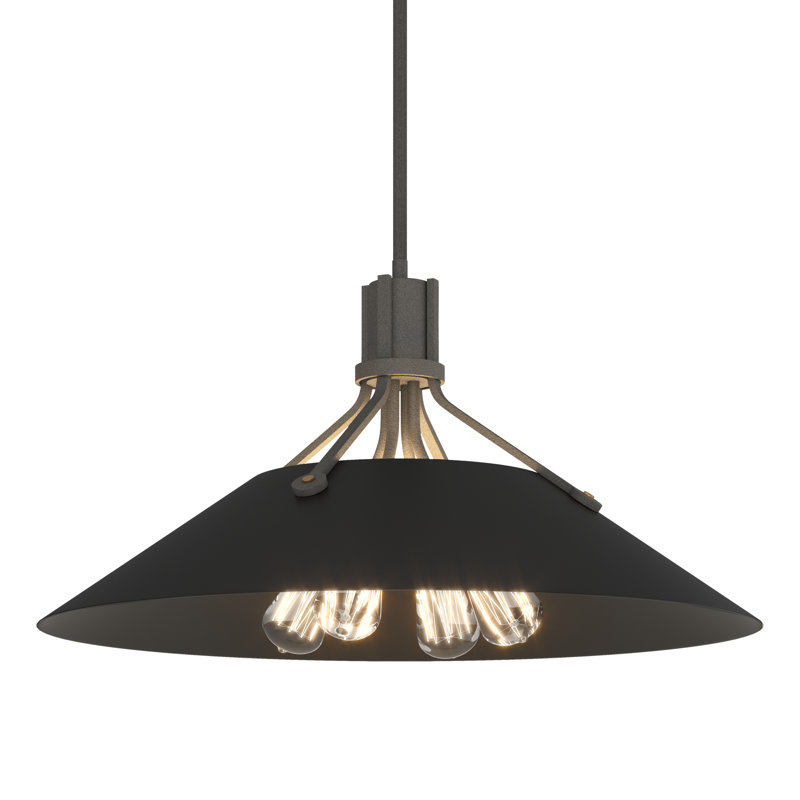 Henry 4 - Light Single Cone Pendant, Natural Iron, Black