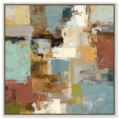 Stone and Soil I Canvas Print Taupe Boho Wall Art by Art Remedy, Silver Frame, 30 x 30