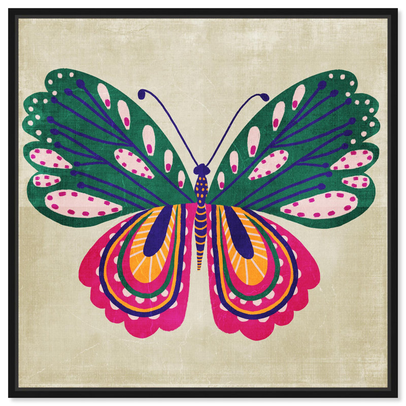 «Butterfly Wings» par Art Remedy, H 17 po x l 17 po, Cadre flottant noir