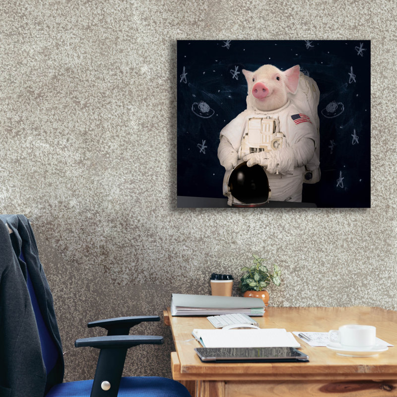  «Pig - Astronaut» par John Hovenstine, art mural sur toile, 30 po x 26 po, H 26 po x l 30 po
