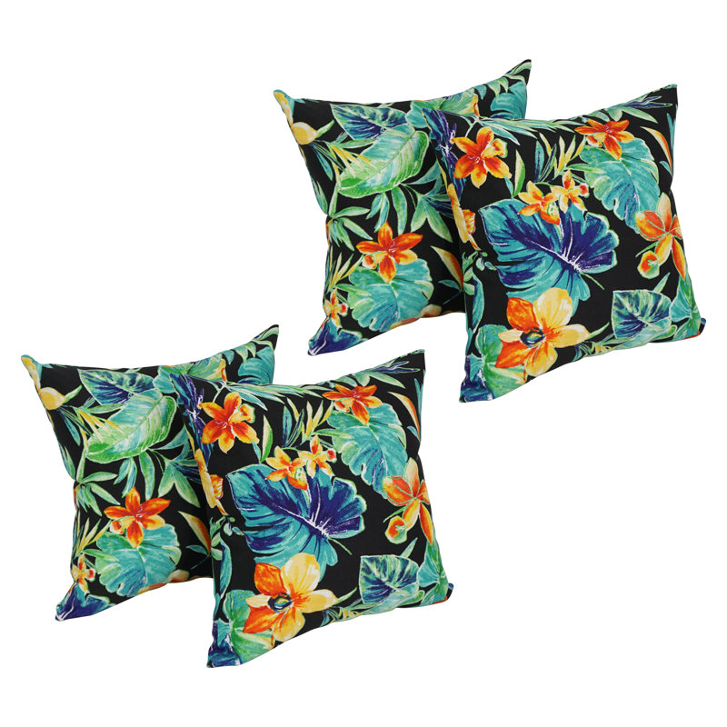 Blazing Needles Indoor/Outdoor Throw Pillow, Beachcrest Caviar