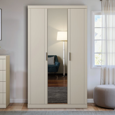 Kimberley 3 Door Manufactured Wood Wardrobe with Mirror