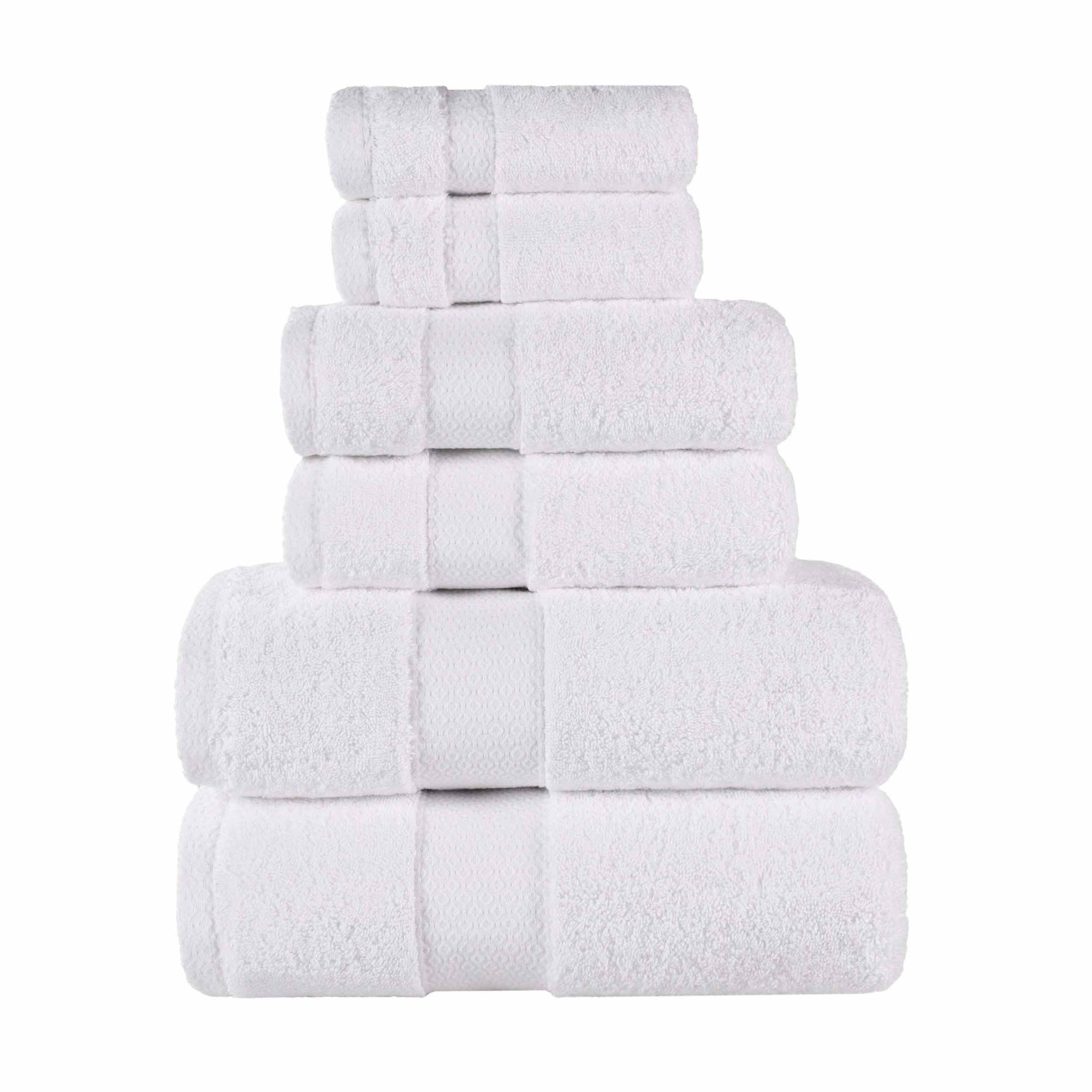 Niles 6 Piece Egyptian Giza Cotton Towel Set, White