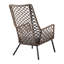 Méridienne en acier pour l'intérieur et l'extérieur, corde, coussin gris amovible, assise stable et confortable, facile à nettoyer et à entretenir