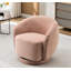 Fauteuil demi-tonneau pivotant en velours avec base robuste et coussin rembourré épais-1619580512