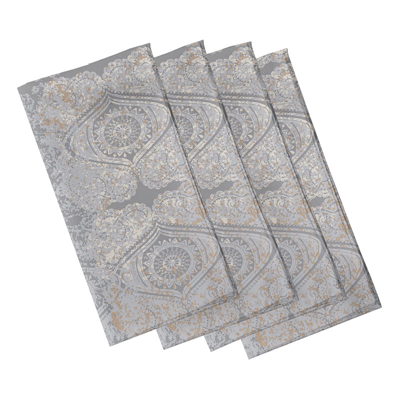 Ensemble de serviettes 4 pièces Harrel, Bleu marine printanier Carolina