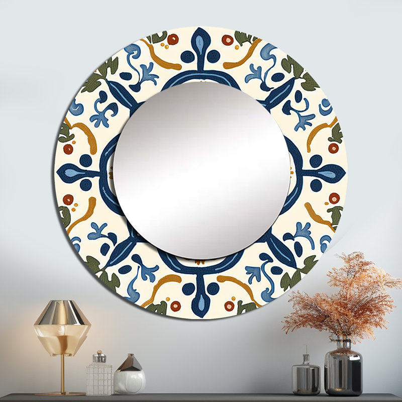 Motif méditerranéen de carreaux rétro bleu IV, 29 po x 29 po