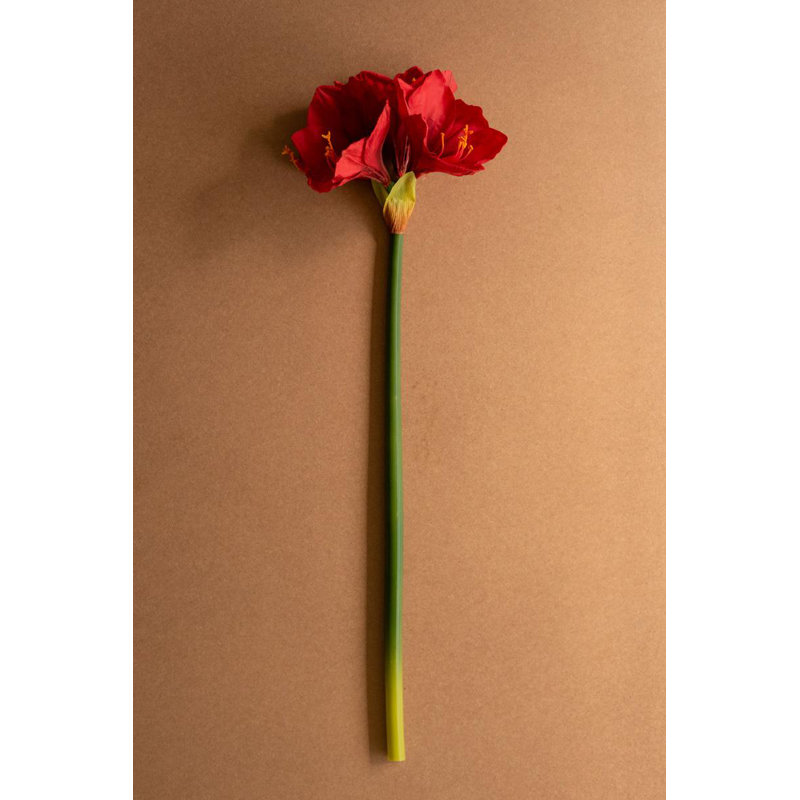  Artificial Red Amaryllis Flower – 30" Tall Stem, Set of 6