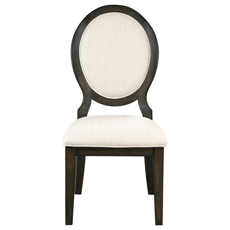 Chaises de salle à manger rembourrées Selzer avec dossier ovale (ensemble de 2)