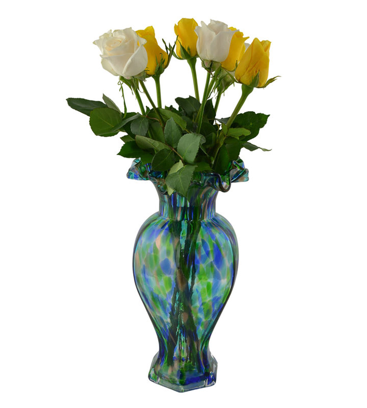 Vase en verre 14 pouces - Vase décoratif fabriqué à la main