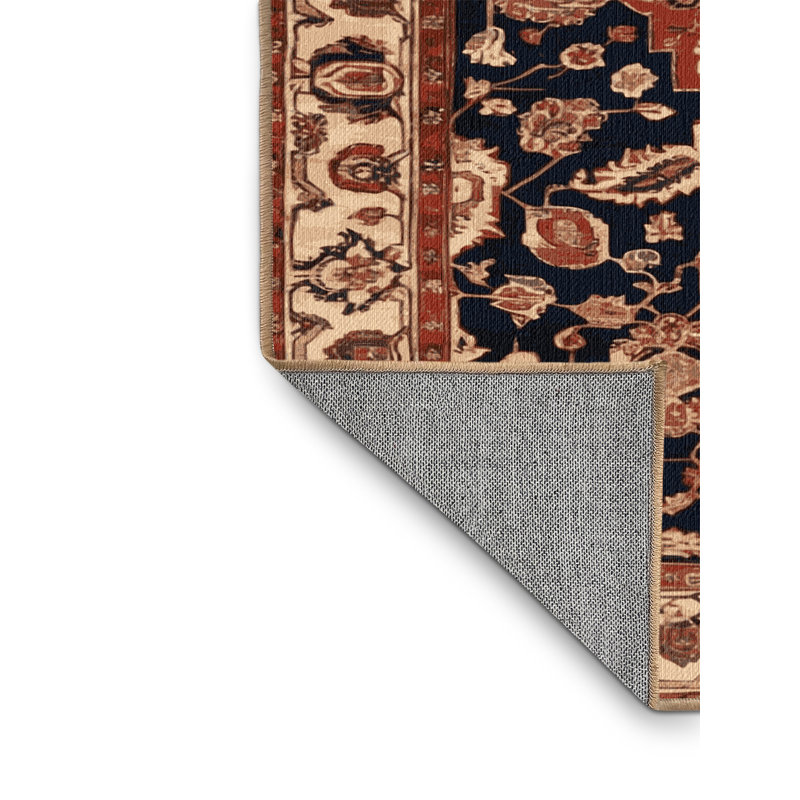 Tapis brun lavable à la machine, Rond 8 pi