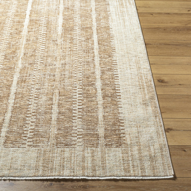 Usonia Machine Woven Polyester Area Rug in Brown, Rectangle 5' x 7'8"