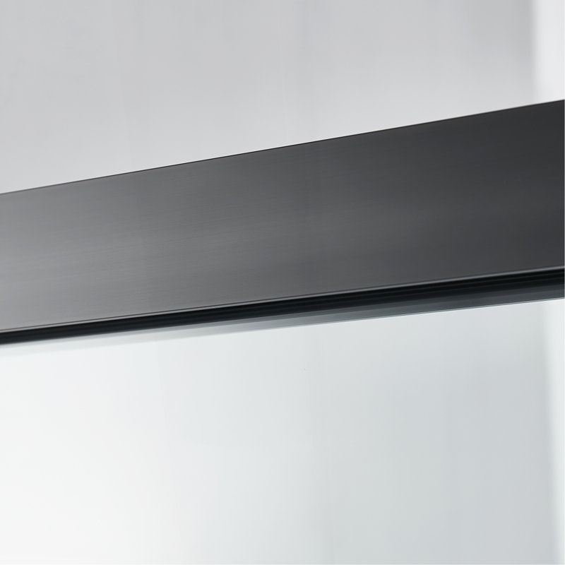 60 po X P 76 po Porte de douche encadrée Hsliding au fini noir avec verre transparent