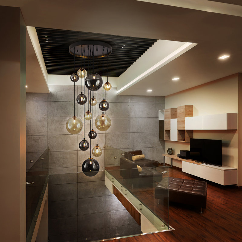 Duhart 14 - Light Black Cluster Pendant