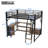 Metal Loft Bed With Storage Shelves, Wardrobe And Drawers For Teen And Adults-116760244
