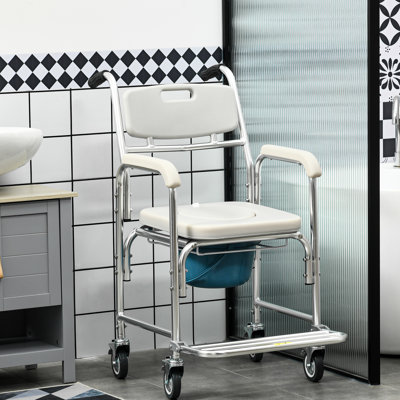 31 Wheelchair , Gray. 330 Lbs Load Capacity. Padded Seat, Waterproof Frame For Durability Shower Toilet 31, Capacity, Gray, And Robust