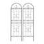 Ensemble de 2 treillis de jardin en métal antirouille 71 po x 19,7 po - Support pour plantes grimpantes d'extérieur pour vignes, roses et légumes (noir)-1262503788