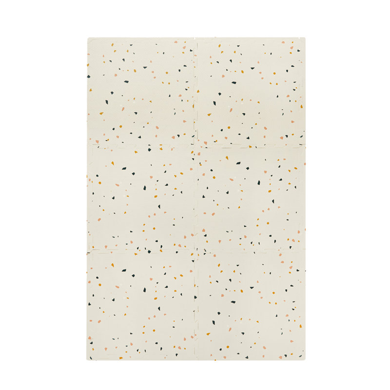 3 Sprouts - Tapis en mousse pour bébé et enfants - Terrazzo rose pâle, Crème