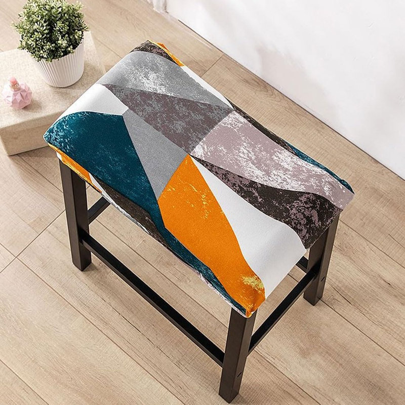Bar Stool Cover Rectangle Set Of 4 Printed Stretch Counter Height Bar Stools Slipcovers Saddle Stool Slipcover Bench Seat Protector Backless Bar Stools Covers For Kitchen Counter
