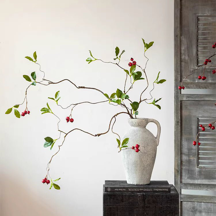 Tige de fausse branche de baies 45,2 po de hauteur, Rouge, Cinq tiges