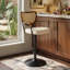 Tabouret de bar pivotant avec dossier rembourré et large rembourré de style Mid-Century avec assise rembourrée et base ultra-stable de 17,7 po (ensemble de 4)-131121281-131634770