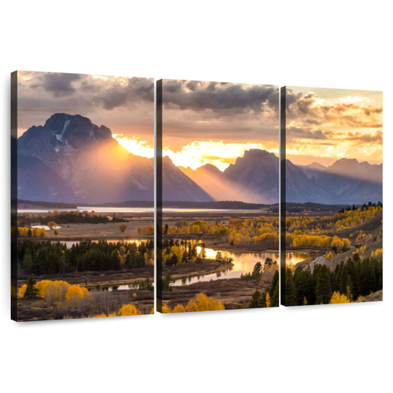 Vue panoramique d'Alvord Grand Teton, H 48 po x l 74 po