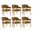 Ensemble de chaises de salle à manger à accoudoirs rembourrés avec pieds en bois massif Eliason