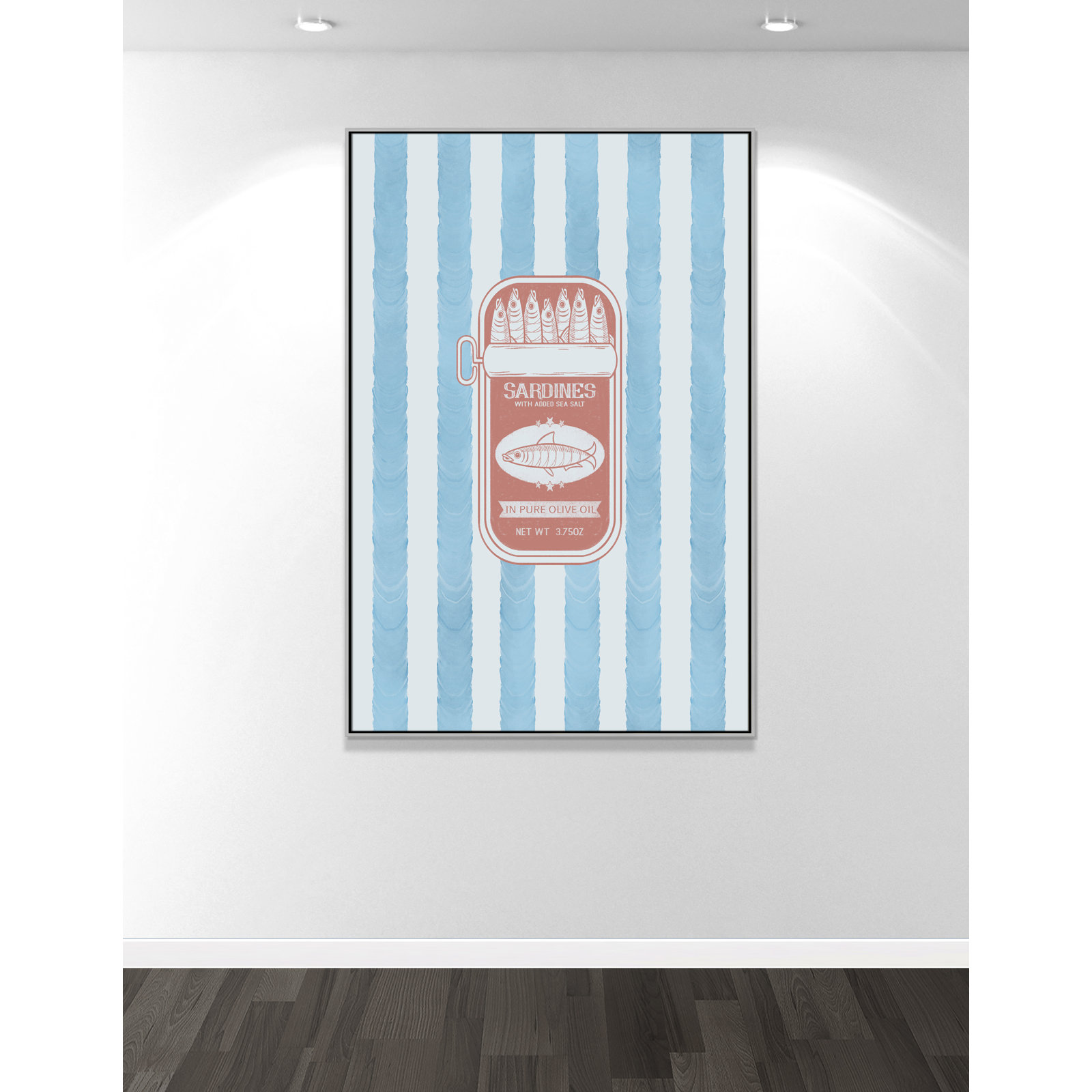 Salty Sardines Print by Marcus Prime, 41.5'' W x 61.5'' H, Silver Floater