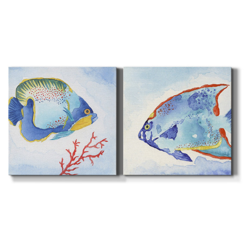 " Galapagos Fish I " 2 - Pieces, 16" H x 32" W x 1" D
