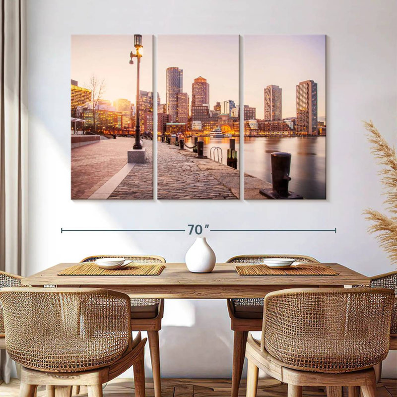 Sebbie Boston Harbor Lights, 42" H x 65" W