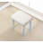 Wood Moniya Makeup Vanity Table and Stool Set, Blue-1128384825