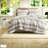 Neutral Stripe Textured 3-piece Bedding Sets, Polyester Comforter With Shams, Full/queen
