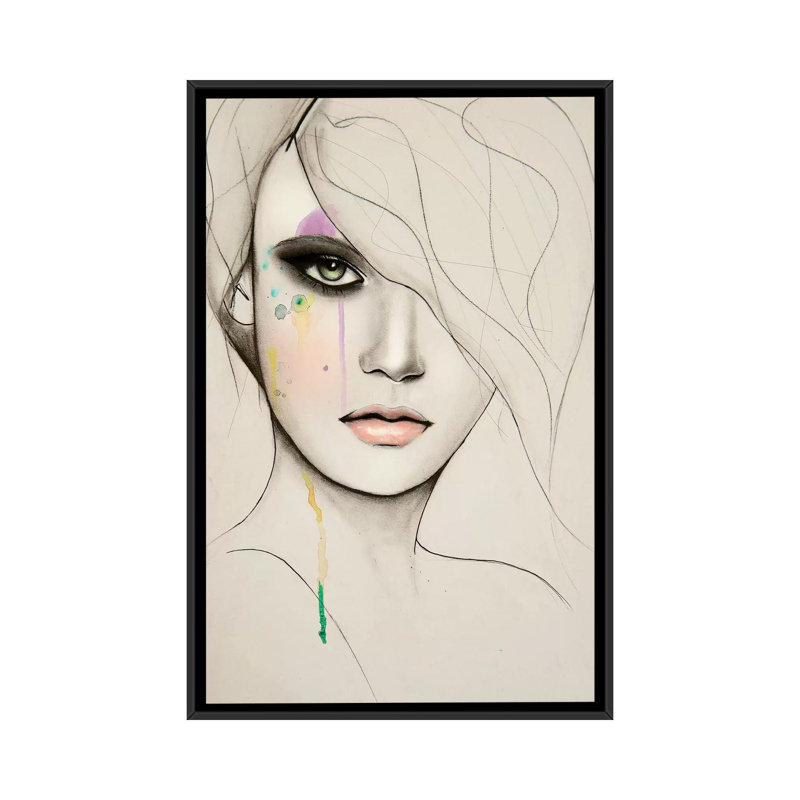 « division », impression sur toile, H 26 po x l 18 po x P 1,5 po, Toile avec cadre flottant noir, Pas de tapis
