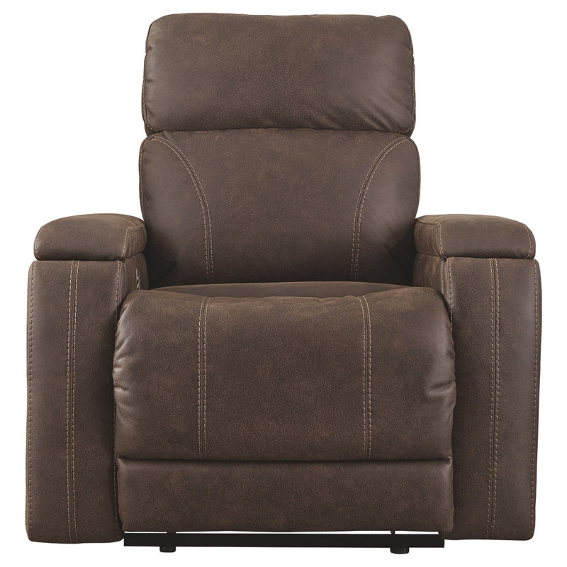 Fauteuil inclinable électrique standard de 38 po de largeur Anysha, Similicuir noyer