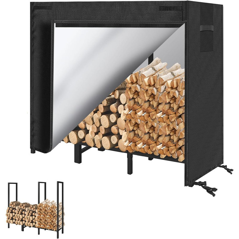 Firewood Rack Outdoor With Cover Fireplace Wood Storage Heavy Logs Stand Stacker Holder Strong Lumber Racks Outside For Courtyard Patio
