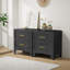 Table de chevet en métal noir à 2 tiroirs-978055300