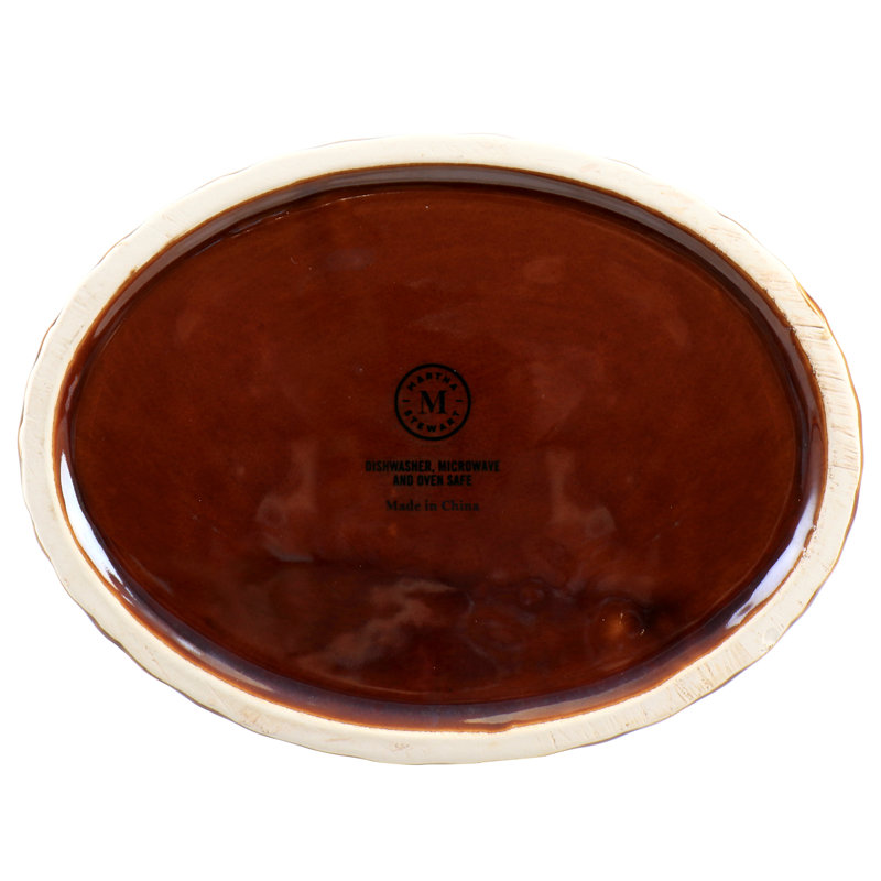 Brown Stoneware Goose-Shaped Oval Baker with Lid