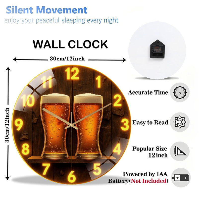 Horloge murale 12 po