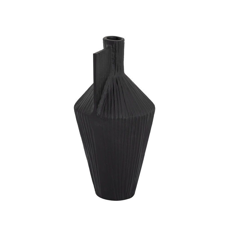 Rabel Vase - Black, 14" H x 15" W x 15" D, Black