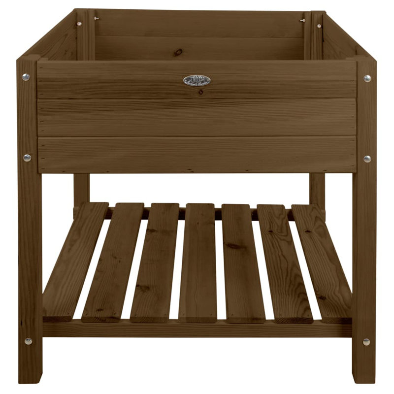 Maldonado Wood Elevated Planter, Brown, 78cm H x 78.8cm W x 78.8cm D