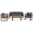 Large Size 4-Pieces Outdoor Furniture Sofa For 5 Person Conversation Set, Garden Sofa Set-6886956