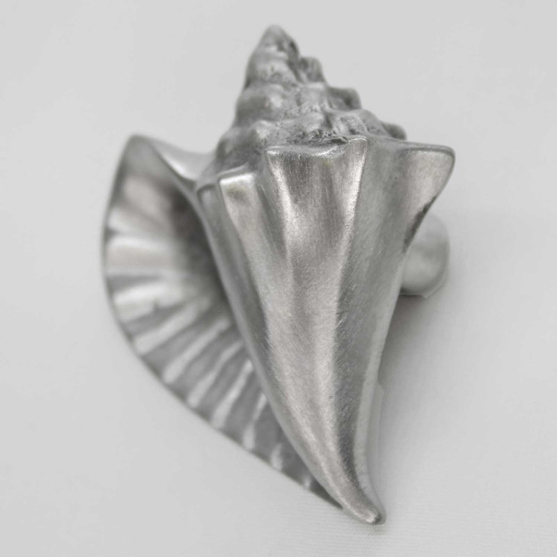 2" Conch Shell Knob, Brushed Nickel