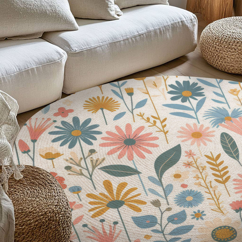 Tapis tressé Summer Garden, Rond 5 pi