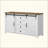 Farmhouse Sideboard Buffet Cabinet with Sliding Barn Doors, 4 Drawers, Built-in Power Outlet, Wood Storage Table with Anti-Slip Foot Pads for Kitchen, Dining Room, Living Room-368182538