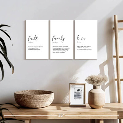 Impression sur toile Faith Family Love