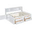 Lit de jour pleine grandeur blanc avec 2 étagères de chevet, 4 tiroirs et un support supérieur -, élégante, espace de rangement avec tables de chevet, tablettes, design chic et efficace