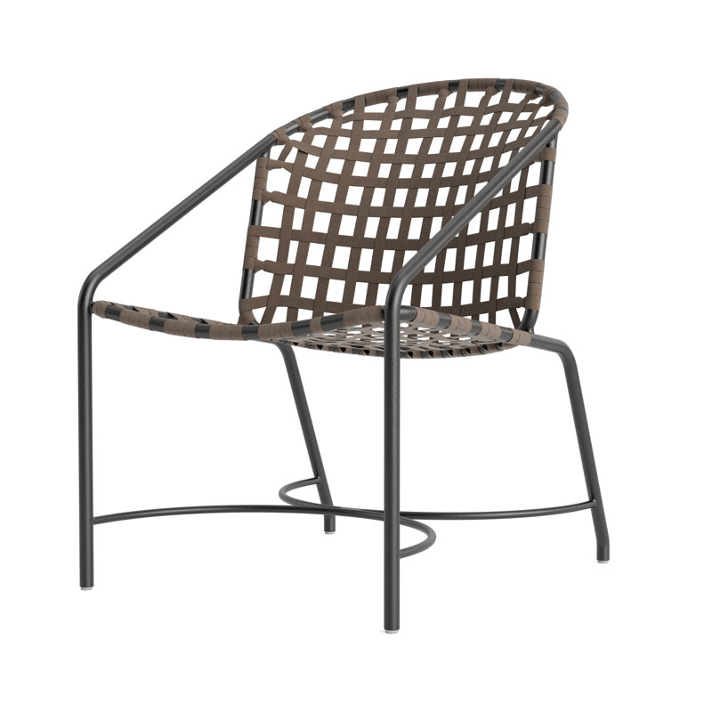 Kantan Outdoor Lounge Chair, Textured Pewter/Mica Suncloth Lace