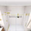 Porte de douche coulissante simple sans cadre en verre brossé de 3/8 po x l 56 po x H 60 po Radiance-134438193