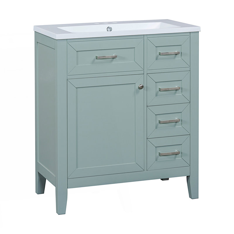 Ensemble de meuble-lavabo avec tiroirs, Vert