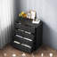 Commode à 4 tiroirs de 29,5 po de largeur, commode à tiroirs, commode en bois pour placard et salon, noir-2146356250